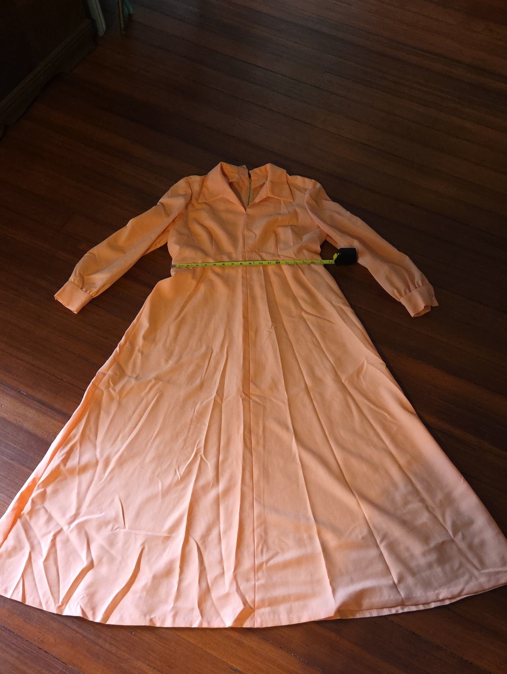 70 Handmade Peach Long Sleeve Maxi Dress